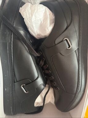 Versace collection Men Black Casual Leather Lace-Up Sneakers EU 45 like new box